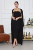 Work Dresses Dress Sets Matching Set Strapless Midi And Long Sleeve Cardigan 2 Piece Women Summer 2022 Conjuntos De Vestido