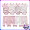 Born BodysuitsPants Baby Boy Kleidung Baby Mädchen Kleidung Unisex Baby Strampler Kleidung Sets 3- Baumwolle Infant Roupas de Bebe LJ201223