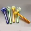 Moins cher 7cm longueur Bubbler Verre Brûleur À Huile Tuyaux Pyrex Couleur Aléatoire main fumer Tuyau D'eau De Fumer Accessoires