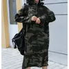 Automne Basic Robe À Capuche Sweats Femmes Mode Coréenne Camouflage Hoodies Nouveau Long Outwear Plus La Taille Split Casual Pulls T200416