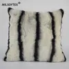 MSSoftex Natural Rex Fur Pillow Case Chinchilla Design Real Fur Cushion Cover Soft Pillow Cover Homes Decoration14770201