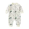 Nyfödd baby kläder långärmad jumpsuit unisex nyfödd pojke tjej kostym tecknad dinosaur onesie toddler spädbarn kläder höst 201030