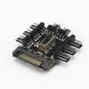 Multiptor Splitter Cooler Охлаждающий вентилятор Hub PC Компьютерная SATA От 1 до 8 3PIN 12V Power Гнездо PCB Адаптер