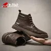 2021 New Z.Suo Scarpe casual da uomo in pelle di mucca Colore marrone nero Caviglia alta Top Quali Tooling Scarpe piatte Moda Uomo fatto a mano traspirante