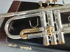 Haute Qualité Bach Stradivarius LT180SS-72 Trompette Authentique Double Argent Plaqué B Plat Professionnel Trompette Top Instruments de musique