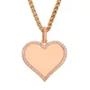 Aangepaste Po Iced Out Hanger Liefde Hart Ketting voor Mannen Vrouwen Gepersonaliseerde Geheugen Foto Hip Hop Jewelry168v