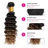 Mèches brésiliennes Remy Deep Wave ombrées, avec Lace Frontal 134, d'une oreille à l'autre, tissage de cheveux 100 naturels, ombré 1b 4 27, couleur 8665587