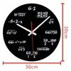 Wall Clocks Matte Black Metal Mathematics Math Algebra Blackboard Pi Clock Vintage 30cmX30cm Clock1
