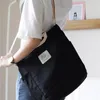 Diseñador- Bolso de mensajero de diseñador de hombro de lona coreana Bolso simple para mujer Bolso con estampado de letras