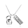 Sport necklace Inspirational Strong Discipline Dumbbell Necklaces Pendants Men Women Fitness fashion Jewelry will and sandy