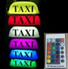 TAXI Sign Car Driver Cab Roof Top Light Remote Color Change Rechargeable Battery