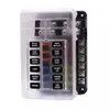 غطاء بلاستيكي 12 طريقًا Blade Fuse Block 12V 32V Fuse Box حامل مع ضوء مؤشر LED لقارب السيارات البحرية