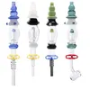 CSYC NC039 Tubi per fumatori in vetro Bong 10mm 14mm Clip per unghie al quarzo in ceramica Colorato stile Calabash In-Line Acqua Perc Dab Rig Bubbler Pipe Dabs Bong