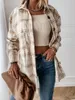 Mode Vrouwen Lange Mouw Plaid Shirt Jassen Top Lente Herfst Casual Revers Vest Jassen Bovenkleding