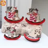 1PC Papai Noel com veado 2 Tamanhos de Natal Trojan Pingente de madeira Pingenters Ornamentos de árvores de Natal Decoração de festa Y201020