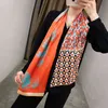 160cm * 20cm Luxury Brand Design Twill Dubbeldäck Kvinnor Scarf Fashion Tie Neckerchief Head Silk Scarves Wraps för damer