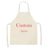 Delantales personalizados, delantal de cocina Unisex de lino y algodón personalizado para cenas, cualquier tamaño, cualquier logotipo