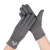 Casual Winter Fleece Five Fingers Gloves Outdoor Korean Sports Riding Thick Warm Non-Slip Touch Screen Driving Mittens