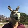 Mais novo logy engraçado burro máscara de látex mr bobo máscara de burro halloween cosplay traje prop respirável festival festa suprimentos y2001031750759