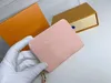 Designer New Brand Leather With Box Goffratura donna Portafoglio Coin Luxurys Purse Short Purse Lady Card Holder Classic Mini Zipper Pocket V8899