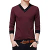 Browon Marka Mężczyźni Ubrania 2021 Jesień Nowy Casual Mężczyźni Koszulka V-Neck Patchwork Kolor Design T Shirt Men Top Tees Oversize 5xl G1229