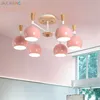 Taklampor JW Nordic Modern Minimalist Creative Macarons Cirkulär Lampa LED Light för vardagsrum Bedroom Cafe Home Lighting