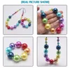 Kids fashion rainbow pearl Beads Necklace Child Girls Chunky Bubblegum Necklace Handmade Party Gifts Jewelry6757992