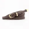 Women Pin buckle Braided thin belt for dress fashion wild waistband 1cm hand made simple Vintage casual waist rope