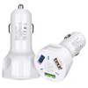 3a USB Car Charger Szybki ładunek 4.0 Uniwersalny 18W 3 Port dla Samsung iPhone 11 w samochodzie Szybki telefon komórkowy z pudełkiem detalicznym