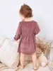 Baby Ruffle Trim Flounce Sleeve Velvet Dress SHE