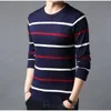 Winter Autumn New Arrival O-neck Pullover Cotton Clothing Sweater Men Casual Striped 201022