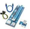 Ver 007 PCIE PCI-E PCI Express 1X إلى 16x Riser Card USB 3.0 كابل بيانات SATA إلى 6pin IDE Molex امدادات الطاقة