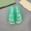 2021 Designer lyx kvinnor män tofflor transparent gelé par slipper sommar sexig godis färg sandaler mode bekväma skor toppkvalitet A1 med lådan storlek 35-46