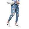 Top qualità 2020 Distressed mendicante jeans maschio gigante buco strappato bei piedi maschili hip hop streetweat cowboy harem pantaloni da uomo LJ200260a