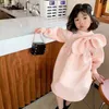 Baby Girl Princess Big Bow Dress Long Sleeve Infant Toddler Vintage Vestido Party Pageant Birthday Clothes 1-10Y 211231