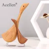 Wooden swan Goose Model Home Decor Accessories Ornaments Animal Figurines Desktop Decor Display Wood Handmade Crafts Gifts Toys T200709