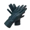 Wholesale-Gloves 2020 new style ladies sheepskin dark green leather fashion winter warmth beautiful free shipping genuine leather driving
