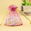 8 colors 7X9cm Open Gold Silver Heart Small Organza Bags Jewelry Gift Pouches Candy Bag Jewelry Pouches, Bags 500pcs GD1125