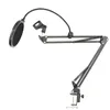 NB35 Desktop Table Tripod Microphone Mic Stand Holder With Clip Microphone Stand Holder för montering på PC Laptop Notebook2332486