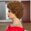 Krótki afro Kinky Curly Pixie Pixie Pixie Peruki Brazylijskie Remy Hair Hair Afro Puff Human Hair Peruki dla kobiet Pełne mahine Perowe 4216382