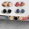 Квадратная площадью круглая Druzy Drusy серьги серьги по позолоченным покрытием Мини смола серьги-серьги с рождественским подарком