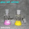 narguilés 14mm Mâle Verre Ash Catcher avec des couleurs silicone contenant de l'eau en silicone droite bong plate-forme pétrolière pour fumer des pipes