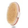 Brosses à poils naturels brosse de bain-douche en bois peau sèche corps de SPA doux sans poignée WY1188-LXL