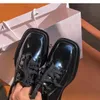 Retro Square Toe Women Leather Thick Sole Platform Shoes Woman Creepers Casual High Heel Shoe