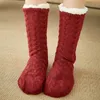 Big size female indoor Floor shoes Sock Plush Fur home Non-slip Warm House 21 colors Soft Slippers Y201026