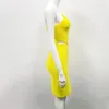 Высококачественное сексуальное одно плечо желтое ключевое отверстие Rayon Bandage платье 2020 знаменитости дизайнерские модные платье Vestido T200604