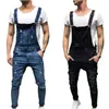 Herrjeans Herr Casual Overall Skinny Enfärgade Byxor Byxor Slim Fit Byxor Herroverall Jump Suit Denim för män