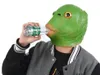 Yeşil Balık Başı Tam Maske Yenilik Lateks Hayvan Headgear Yetişkin Partisi İçin Açık Ağız Cosal Props6052210