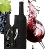 5-in-1 Wine Bottle Shaped Gift Set Openers /Stopper/Drip Ring/Foil Cutter/Pourer,Corkscrew Tools Set & Bar Accessories