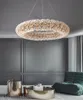 lampadario di cristallo rotondo del soggiorno lampada moderna del fiore luci cristal della camera da letto dell'oro, illuminazione del negozio di abbigliamento di lusso